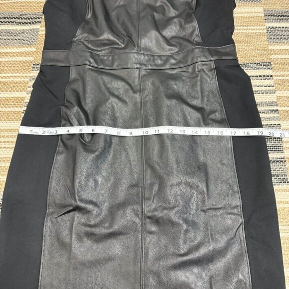 Spanx Women Leather-Like Combo Fitted Dress Sleeveless Luxe Black Size XL - Picture 13 of 14